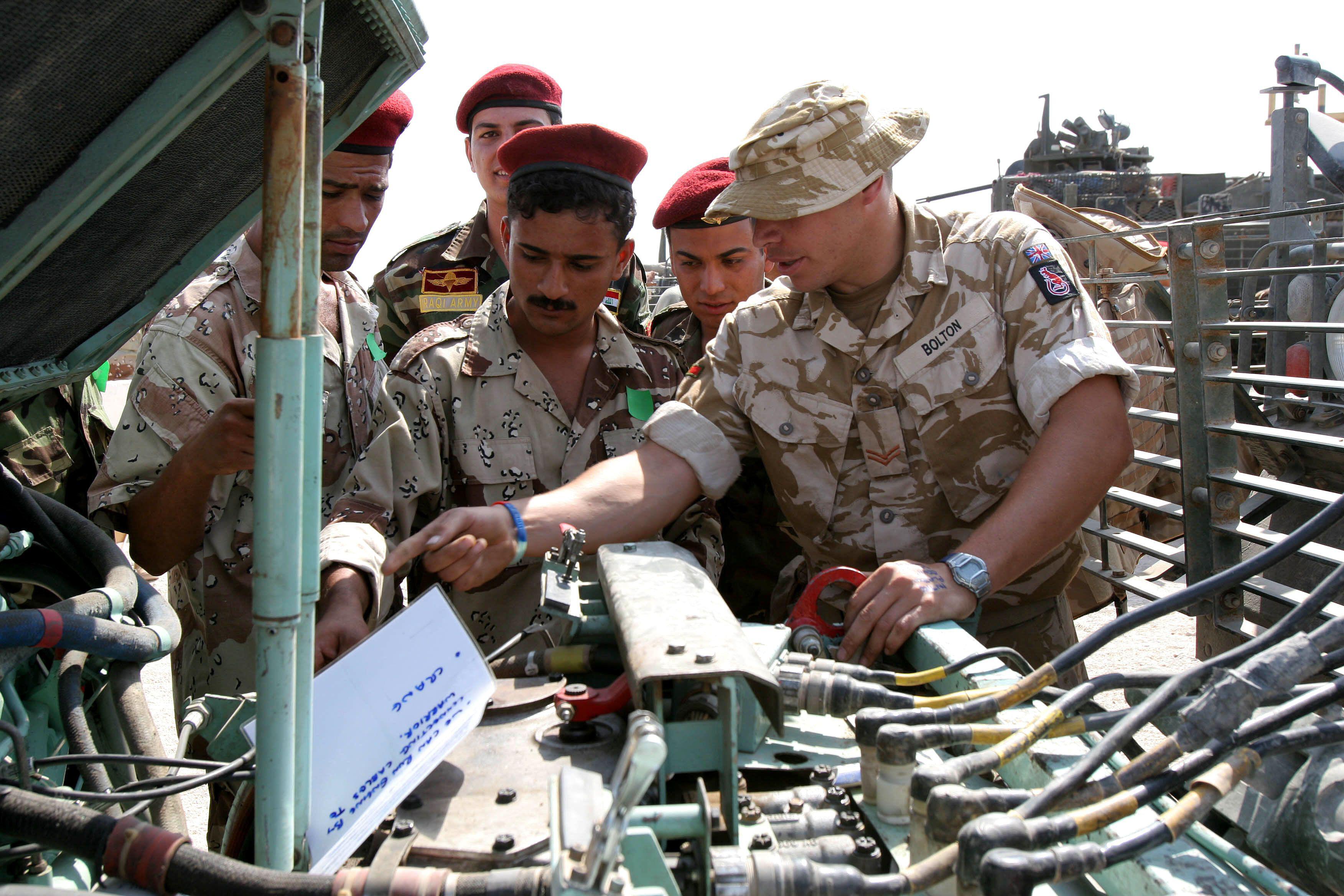 Coalition forces working together during operations in Iraq