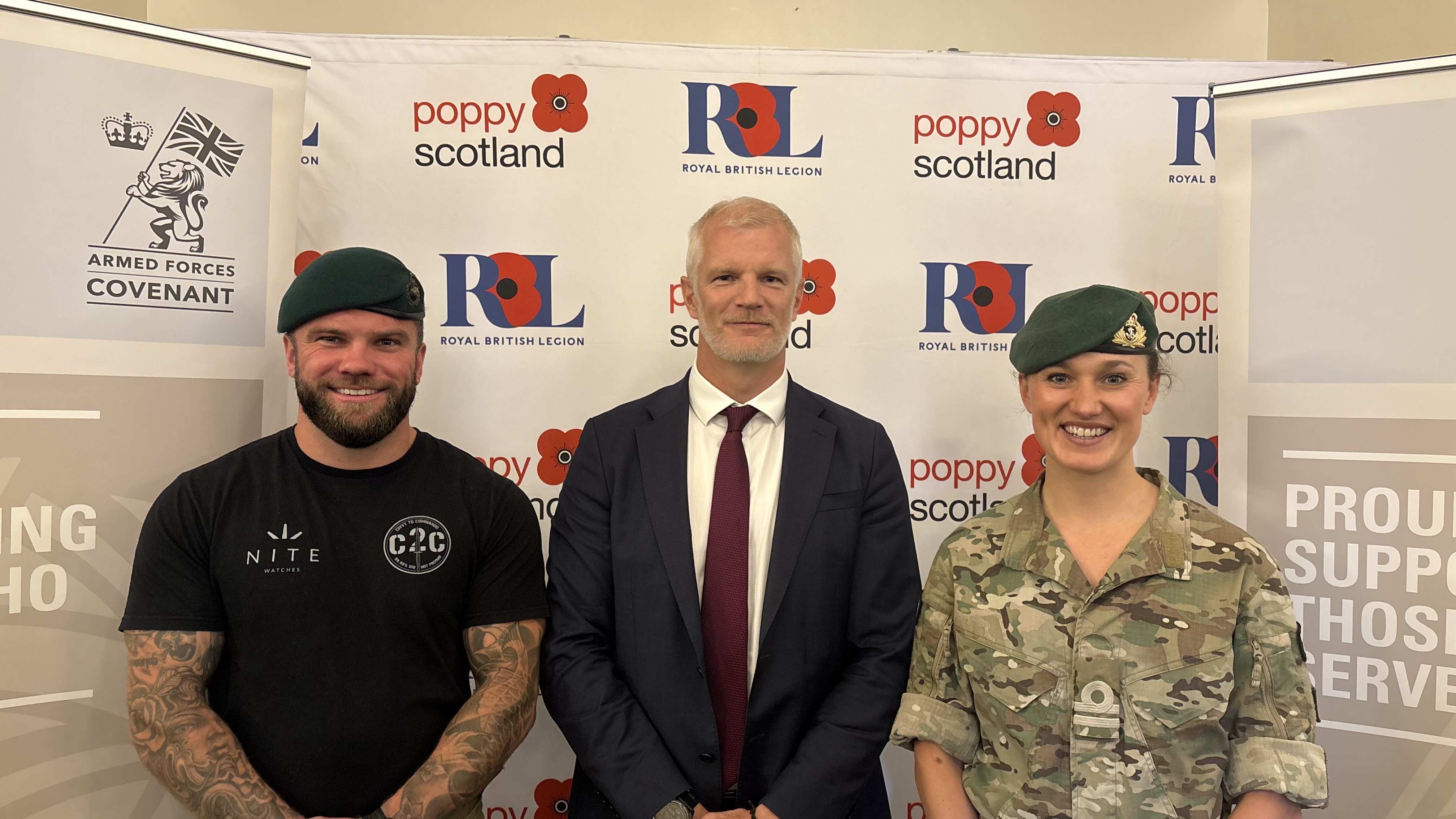 Minister Al Carns with event speakers Dave Coleman and Lieutenant Lily-Mae Fisher