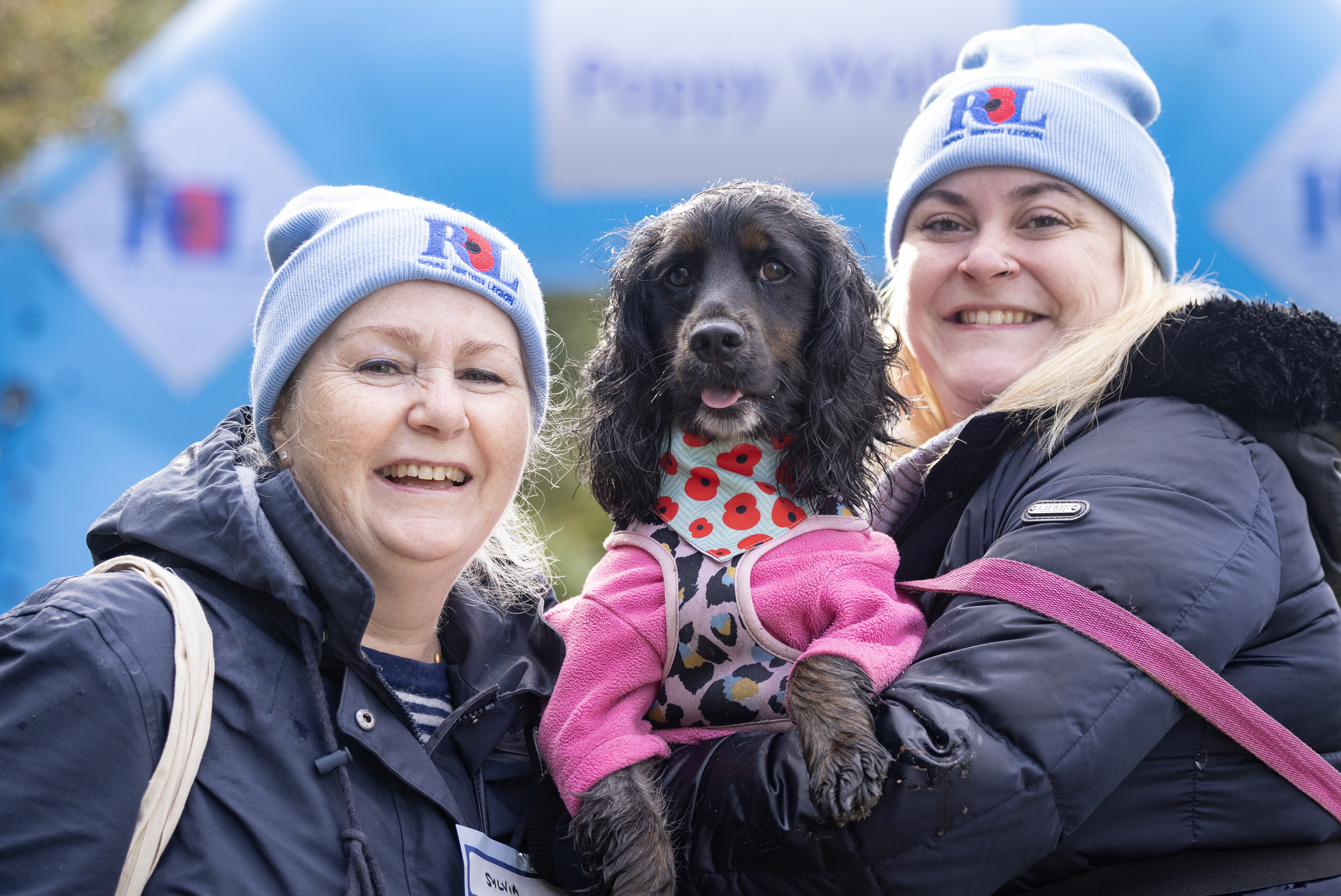 Two participants with dog - Poppy Walk London 2023 - 10